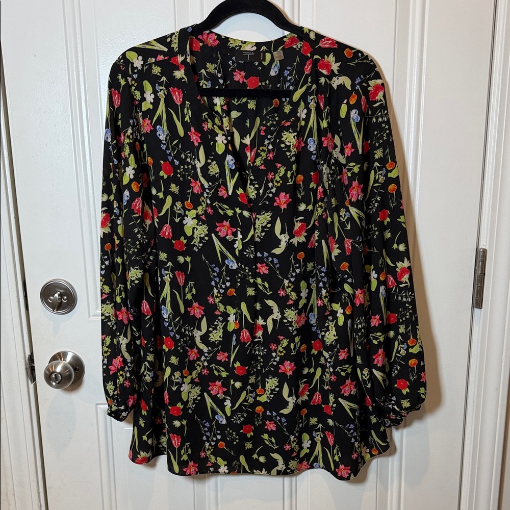 Tahari Floral Print Blouse